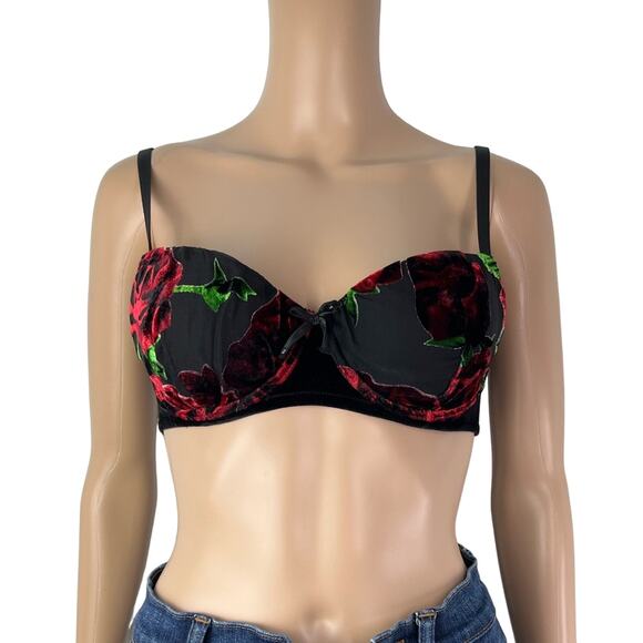Savage X Fenty Other - Savage X Fenty Chiffon Exploded Floral Velvet Balconette Bra